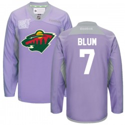 Minnesota Wild Jonathon Blum Official Purple Reebok Premier Adult 2016 Hockey Fights Cancer Practice Jersey