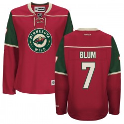 Minnesota Wild Jonathon Blum Official Red Reebok Authentic Women's Home NHL Hockey Jersey