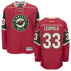 Minnesota Wild Jordan Leopold Official Red Reebok Premier Adult Home NHL Hockey Jersey