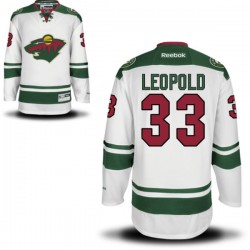 Minnesota Wild Jordan Leopold Official White Reebok Authentic Women's Away NHL Hockey Jersey