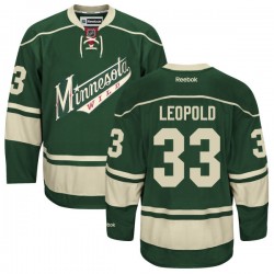 Minnesota Wild Jordan Leopold Official Green Reebok Authentic Women's Alternate NHL Hockey Jersey