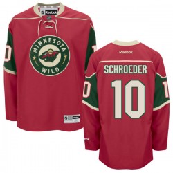 Minnesota Wild Jordan Schroeder Official Red Reebok Authentic Adult Home NHL Hockey Jersey