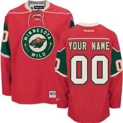 Reebok Minnesota Wild Youth Customized Authentic Red Home Jersey