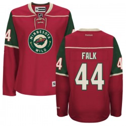 Minnesota Wild Justin Falk Official Red Reebok Authentic Women's Home NHL Hockey Jersey