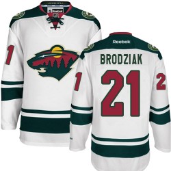 Minnesota Wild Kyle Brodziak Official White Reebok Authentic Adult Away NHL Hockey Jersey