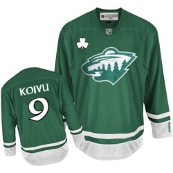 Minnesota Wild Mikko Koivu Official Green Reebok Premier Youth St Patty's Day NHL Hockey Jersey