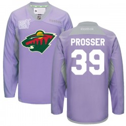 Minnesota Wild Nate Prosser Official Purple Reebok Authentic Adult 2016 Hockey Fights Cancer Practice Jersey