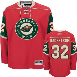 Minnesota Wild Niklas Backstrom Official Red Reebok Authentic Youth Home NHL Hockey Jersey