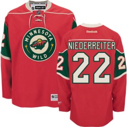 Minnesota Wild Nino Niederreiter Official Red Reebok Premier Adult Home NHL Hockey Jersey