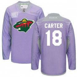 Minnesota Wild Ryan Carter Official Purple Reebok Authentic Adult 2016 Hockey Fights Cancer Practice Jersey