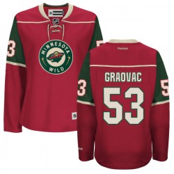 Minnesota Wild Tyler Graovac Official Red Reebok Authentic Women's Home NHL Hockey Jersey