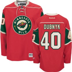 Minnesota Wild Devan Dubnyk Official Red Reebok Premier Adult Home NHL Hockey Jersey