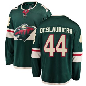Minnesota Wild Nicolas Deslauriers Official Green Fanatics Branded Breakaway Youth Home NHL Hockey Jersey