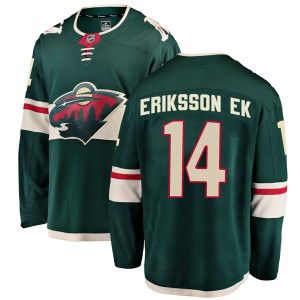 Minnesota Wild Joel Eriksson Ek Official Green Fanatics Branded Breakaway Youth Home NHL Hockey Jersey