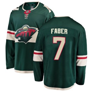 Minnesota Wild Brock Faber Official Green Fanatics Branded Breakaway Youth Home NHL Hockey Jersey