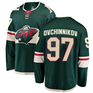 Minnesota Wild Dmitry Ovchinnikov Official Green Fanatics Branded Breakaway Youth Home NHL Hockey Jersey