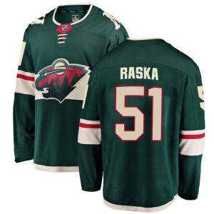 Minnesota Wild Adam Raska Official Green Fanatics Branded Breakaway Youth Home NHL Hockey Jersey