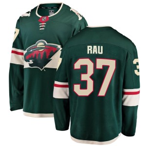Minnesota Wild Kyle Rau Official Green Fanatics Branded Breakaway Youth Home NHL Hockey Jersey