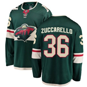 Minnesota Wild Mats Zuccarello Official Green Fanatics Branded Breakaway Youth Home NHL Hockey Jersey