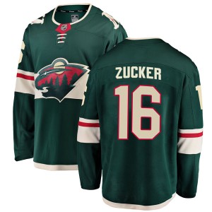 Minnesota Wild Jason Zucker Official Green Fanatics Branded Breakaway Youth Home NHL Hockey Jersey