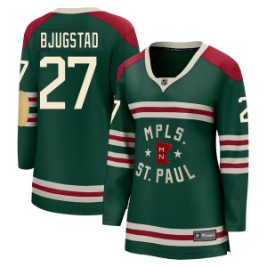 Minnesota Wild Nick Bjugstad Official Green Fanatics Branded Breakaway Women's 2022 Winter Classic NHL Hockey Jersey