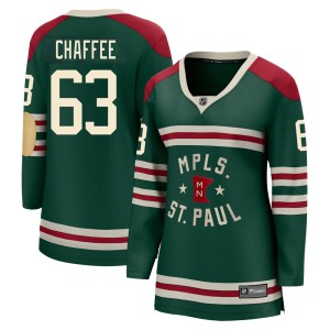 Minnesota Wild Mitchell Chaffee Official Green Fanatics Branded Breakaway Women's 2022 Winter Classic NHL Hockey Jersey