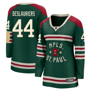 Minnesota Wild Nicolas Deslauriers Official Green Fanatics Branded Breakaway Women's 2022 Winter Classic NHL Hockey Jersey