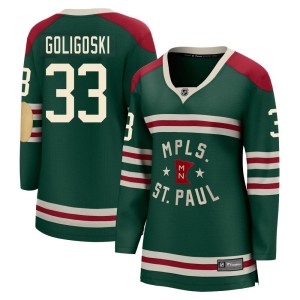 Minnesota Wild Alex Goligoski Official Green Fanatics Branded Breakaway Women's 2022 Winter Classic NHL Hockey Jersey
