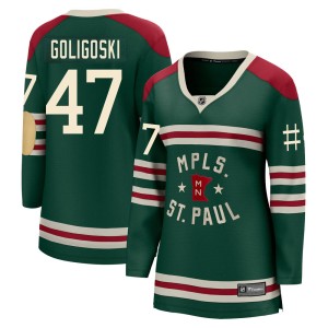 Minnesota Wild Alex Goligoski Official Green Fanatics Branded Breakaway Women's 2022 Winter Classic NHL Hockey Jersey