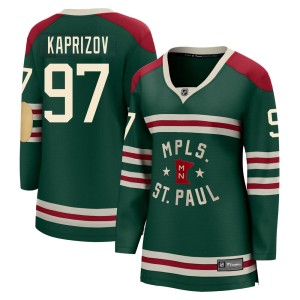 Minnesota Wild Kirill Kaprizov Official Green Fanatics Branded Breakaway Women's 2022 Winter Classic NHL Hockey Jersey