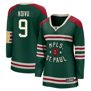 Minnesota Wild Mikko Koivu Official Green Fanatics Branded Breakaway Women's 2022 Winter Classic NHL Hockey Jersey