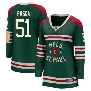 Minnesota Wild Adam Raska Official Green Fanatics Branded Breakaway Women's 2022 Winter Classic NHL Hockey Jersey