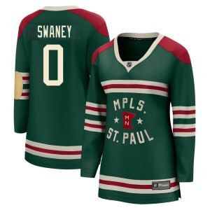 Minnesota Wild Nick Swaney Official Green Fanatics Branded Breakaway Women's 2022 Winter Classic NHL Hockey Jersey