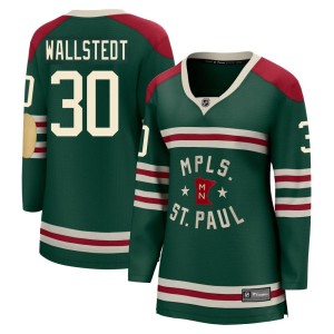 Minnesota Wild Jesper Wallstedt Official Green Fanatics Branded Breakaway Women's 2022 Winter Classic NHL Hockey Jersey