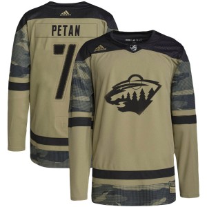 Minnesota Wild Nic Petan Official Camo Adidas Authentic Youth Military Appreciation Practice NHL Hockey Jersey