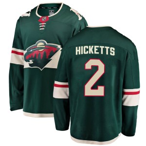 Minnesota Wild Joe Hicketts Official Green Fanatics Branded Breakaway Adult Home NHL Hockey Jersey