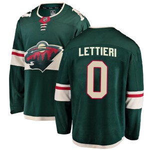 Minnesota Wild Vinni Lettieri Official Green Fanatics Branded Breakaway Adult Home NHL Hockey Jersey