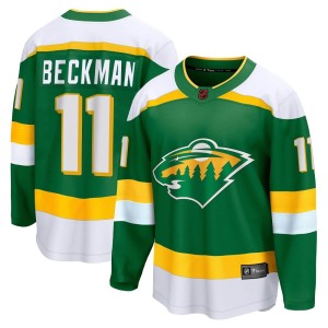 Minnesota Wild Adam Beckman Official Green Fanatics Branded Breakaway Youth Special Edition 2.0 NHL Hockey Jersey