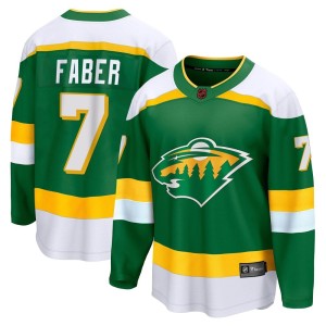 Minnesota Wild Brock Faber Official Green Fanatics Branded Breakaway Youth Special Edition 2.0 NHL Hockey Jersey