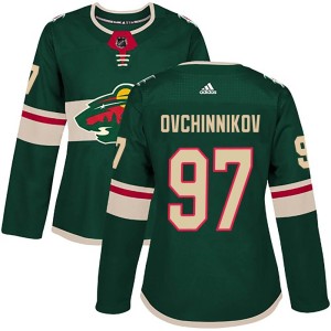 Minnesota Wild Dmitry Ovchinnikov Official Green Adidas Authentic Women's Home NHL Hockey Jersey