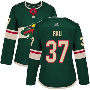 Minnesota Wild Kyle Rau Official Green Adidas Authentic Women's Home NHL Hockey Jersey