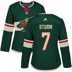 Minnesota Wild Nico Sturm Official Green Adidas Authentic Women's Home NHL Hockey Jersey