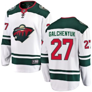 Minnesota Wild Alex Galchenyuk Official White Fanatics Branded Breakaway Youth Away NHL Hockey Jersey