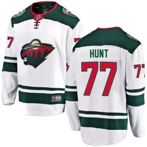 Minnesota Wild Brad Hunt Official White Fanatics Branded Breakaway Youth Away NHL Hockey Jersey