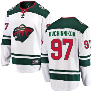 Minnesota Wild Dmitry Ovchinnikov Official White Fanatics Branded Breakaway Youth Away NHL Hockey Jersey