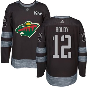 Minnesota Wild Matt Boldy Official Black Authentic Adult 1917-2017 100th Anniversary NHL Hockey Jersey