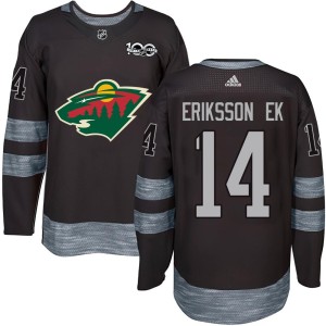 Minnesota Wild Joel Eriksson Ek Official Black Authentic Adult 1917-2017 100th Anniversary NHL Hockey Jersey