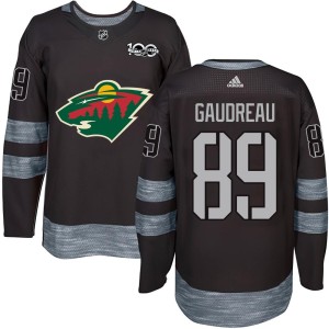 Minnesota Wild Frederick Gaudreau Official Black Authentic Adult 1917-2017 100th Anniversary NHL Hockey Jersey