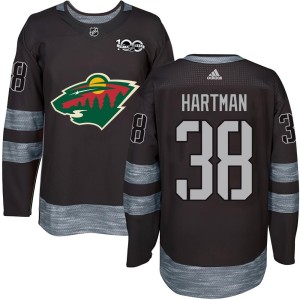 Minnesota Wild Ryan Hartman Official Black Authentic Adult 1917-2017 100th Anniversary NHL Hockey Jersey