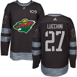 Minnesota Wild Jacob Lucchini Official Black Authentic Adult 1917-2017 100th Anniversary NHL Hockey Jersey